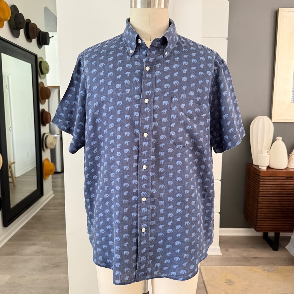 Ralph Lauren Blue label, Men's Short Sleeve Linen Shirt, XL